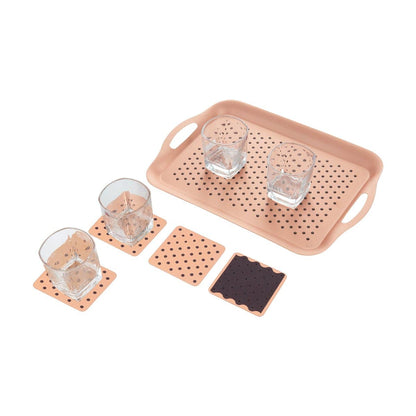 Non-Slip Tech Tray & Coasters Set COPPER