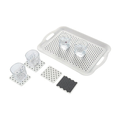Non-Slip Tech Tray & Coasters Set SILVER
