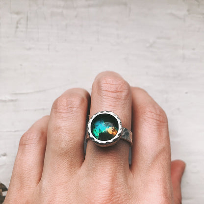 CLEARANCE Hammered Adjustable Galaxy Space Ring