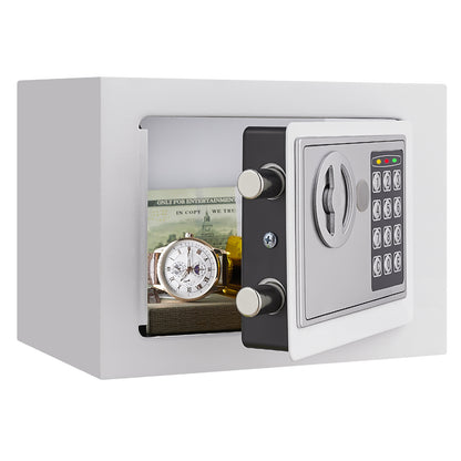 Secure Safe With Key And Password Money Home Safe, 0.23 Cubic Feet Small Safe, Mini Storage Cabinet, Suitable For Home Use, Can Store Money, Documents, And Valuable Items