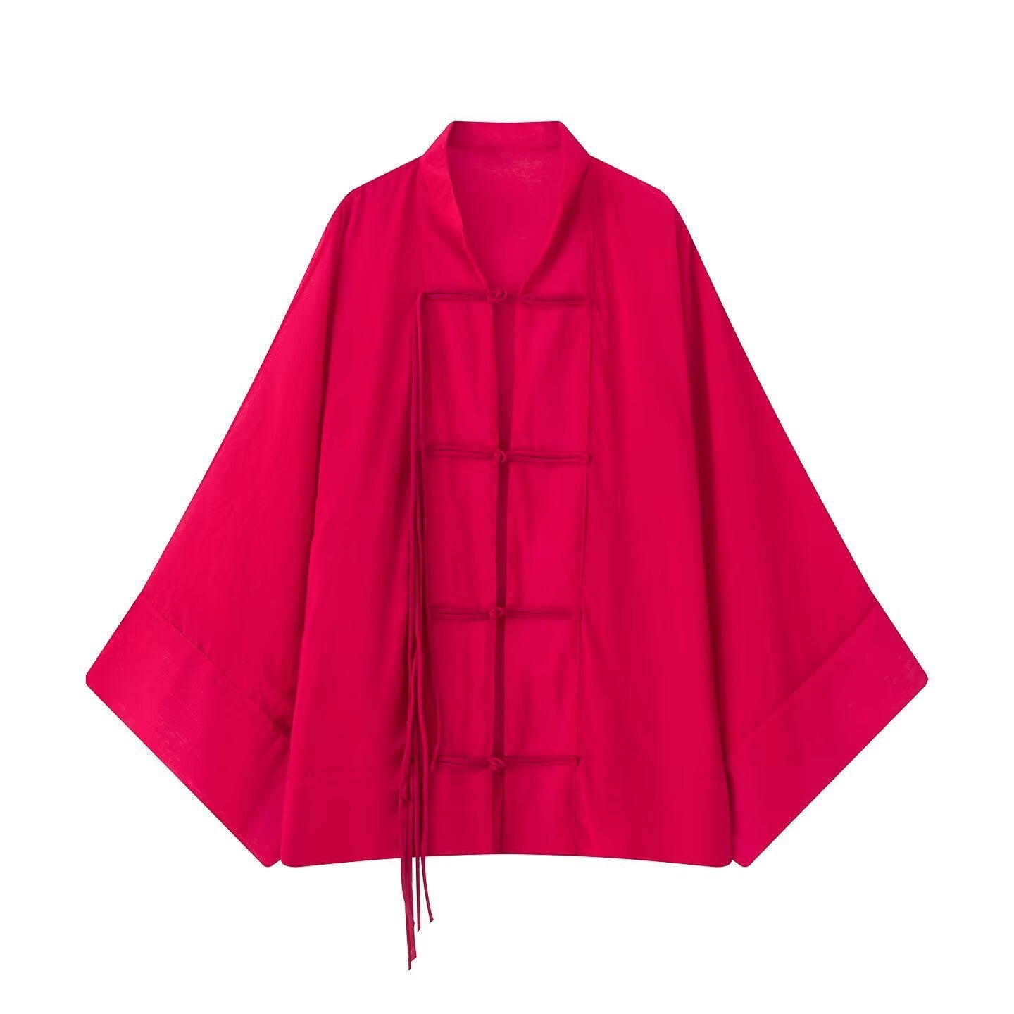Women's Magenta Knot-Closure Kimono Jacket BYMANYC ® New York CONTEMPORARY VIBRANT MODERN FASHION - New Collection