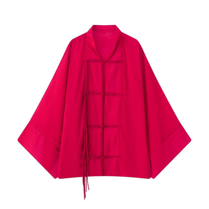 Women's Magenta Knot-Closure Kimono Jacket BYMANYC ® New York CONTEMPORARY VIBRANT MODERN FASHION - New Collection
