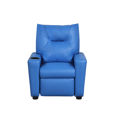 PVC Fabric Kids Recliner Chair with Cupholder, Blue