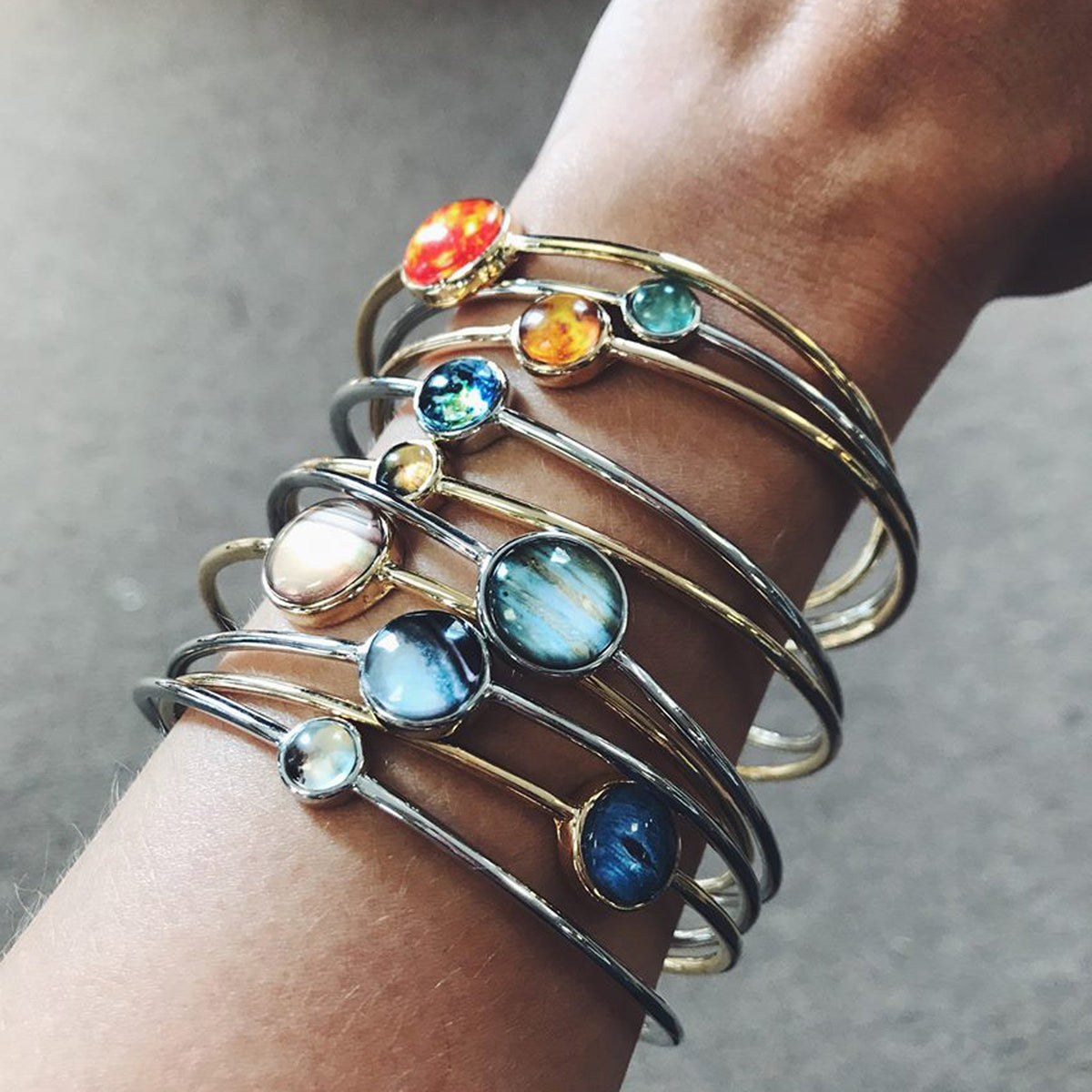 CLEARANCE Solar System Stacked Bangle Set