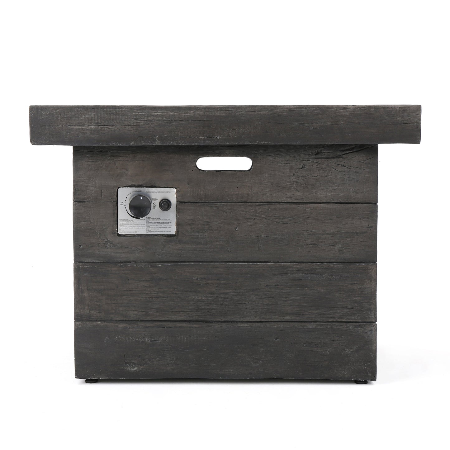 ANCHORAGE 32'' Wood Square MGO Fire Pit Grey - 40,000 BTU