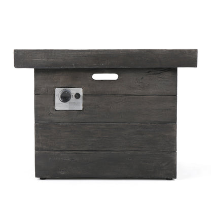 ANCHORAGE 32'' Wood Square MGO Fire Pit Grey - 40,000 BTU