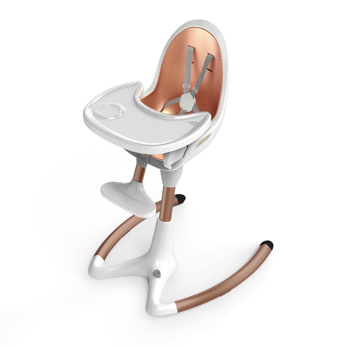 Luxury Baby Dining Chair with adjustable Seat Height & removable Tray, high-end Baby High Chair, White Gold