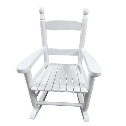 Children's Rocking Chair - Indoor or Outdoor Use - White - Solid Wood - 14.17 x 18.90 x 22.44 inches
