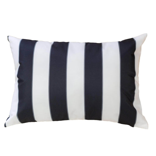 Horizon Stripe Pillow - Outdoor & Indoor, Black, 20x20, 100% Polyester Fabric