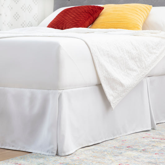 Linenspa 80gsm microfiber bedskirt, Cal King, White