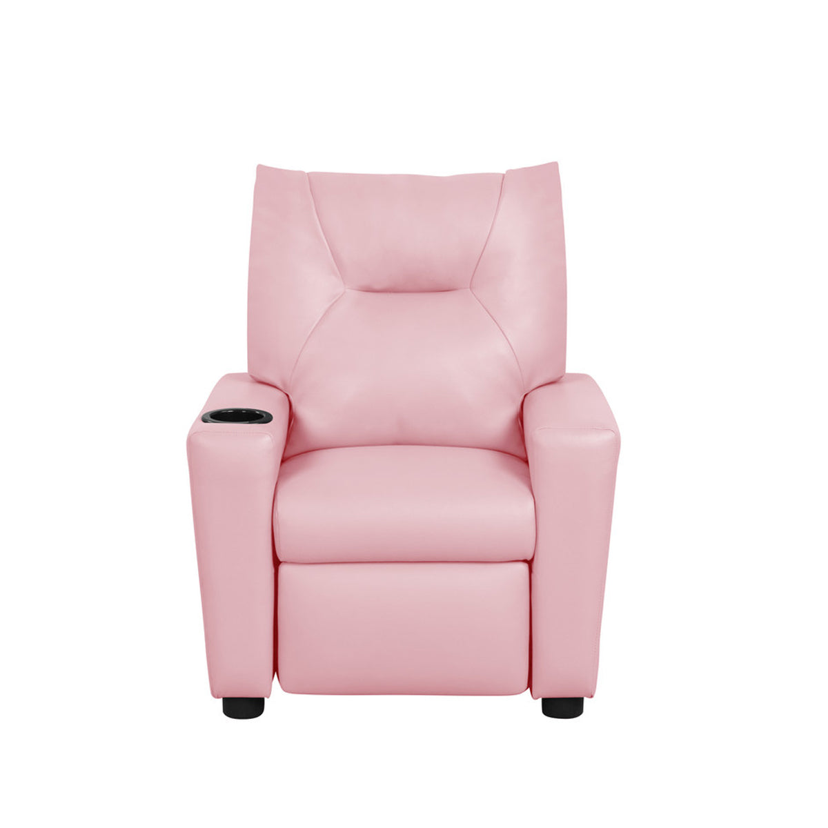 PVC Fabric Kids Recliner Chair with Cupholder, Pink