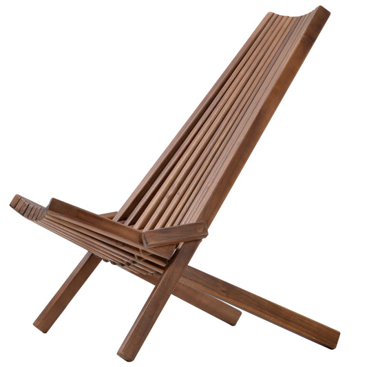 Folding Wood Chair, Portable Natural Solid Wood Seating for Indoor or Outdoor Use