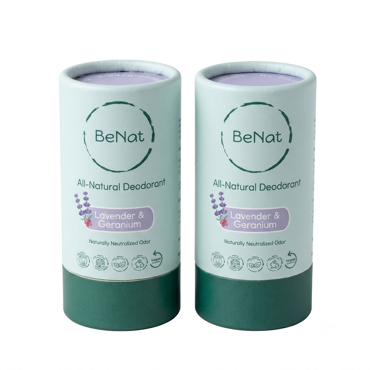 2-Pack All-Natural, Plastic-Free Deodorants