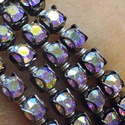 Swarovski Crystal Sterling Silver Wire Wrap Flex Cuff