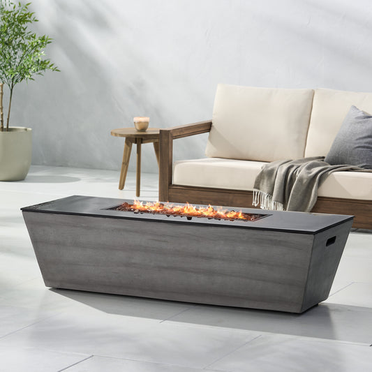 56' RECTANGLE MGO FIRE PIT - 50 000 BTU