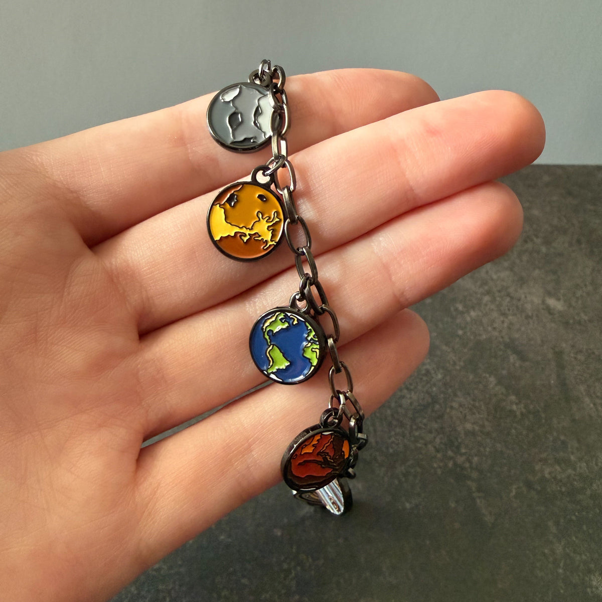 Solar System Enamel Charm Bracelet