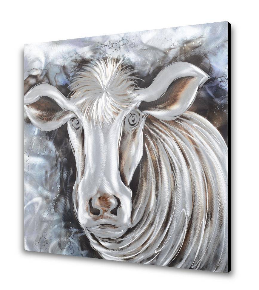 The Grey Cow Metal Wall Art