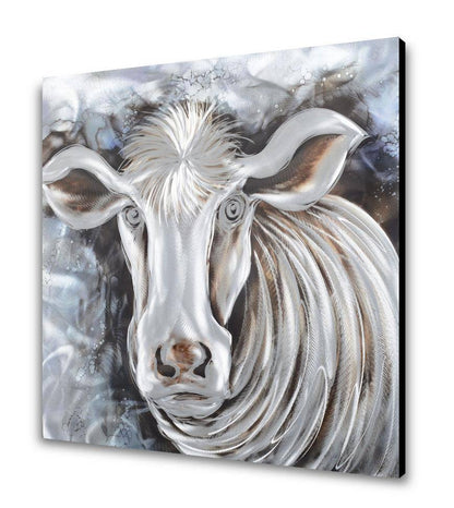 The Grey Cow Metal Wall Art