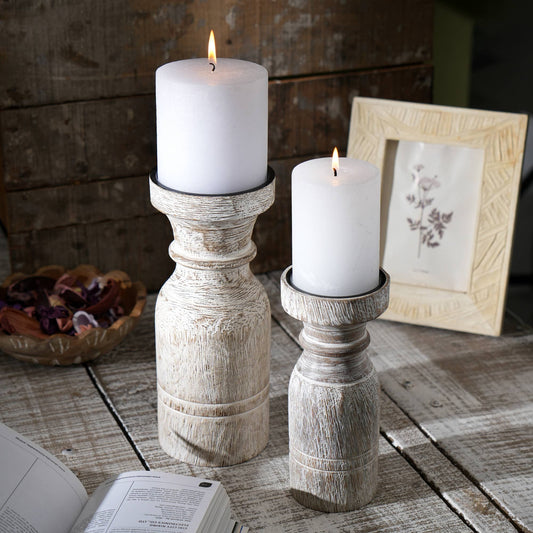 Decorative Wooden Centerpiece Candle Holder- 3.5x9'– Elegant Candle Stand for Any Occasion