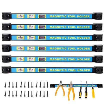 6PACK 18inch Heavy Duty Magnet Tool Bar,Magnetic Tool Holder,Magnetic Tool Holder Strip,for Workshop Garage,Mounting Screws Included