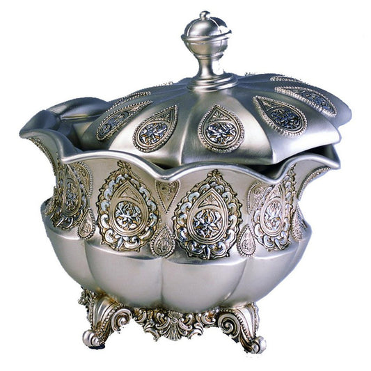 8' Tall Polyresin Decorative Jewelry Box, Silver Royal design