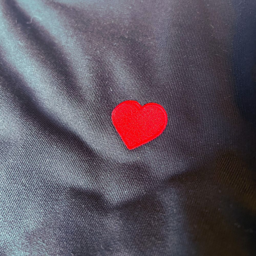 Heart Embroidered Organic Crewneck