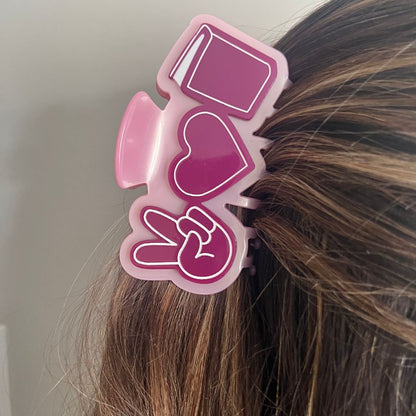 Peace, Love, Books Hair Clip