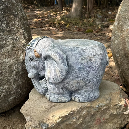 14' Garden Elephant Model Stool, Simulated Animal Sculpture Art Piece, Resin Garden Stool, Suitable For Placement In Living Rooms, Balconies, Offices, Outdoor Gardens, Courtyards, Lawns, The First Cho