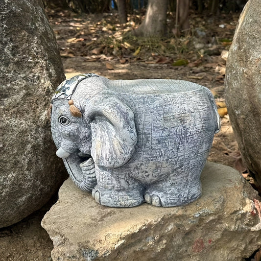 14' Garden Elephant Model Stool, Simulated Animal Sculpture Art Piece, Resin Garden Stool, Suitable For Placement In Living Rooms, Balconies, Offices, Outdoor Gardens, Courtyards, Lawns, The First Cho