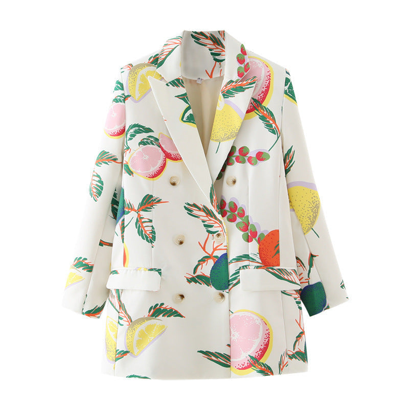 Women's Tropical Botanical Printed Double-Breasted Blazer BYMANYC ® New York CONTEMPORARY VIBRANT MODERN FASHION - New Collection