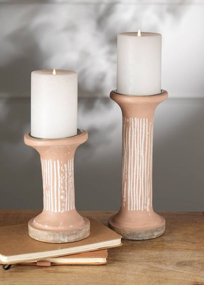 Brown EcoMix Pillar Tall Candle Holder – Sustainable Candle Stand for Elegant Lighting-4X4X10'