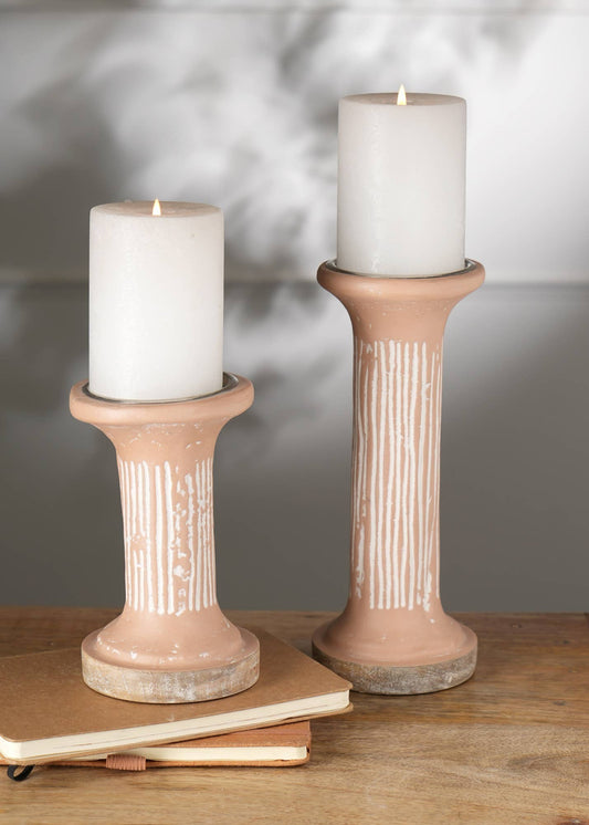 Brown EcoMix Pillar Tall Candle Holder – Sustainable Candle Stand for Elegant Lighting-4X4X10'