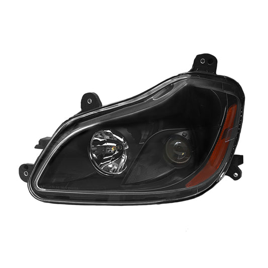 Black Headlights Compatible With Kenworth T680 2013-2021 Included Bulbs Driver Side