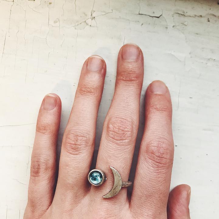 My Moon Crescent Shaped Custom Ring