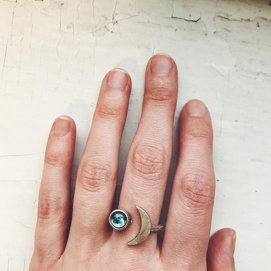 My Moon Crescent Shaped Custom Ring