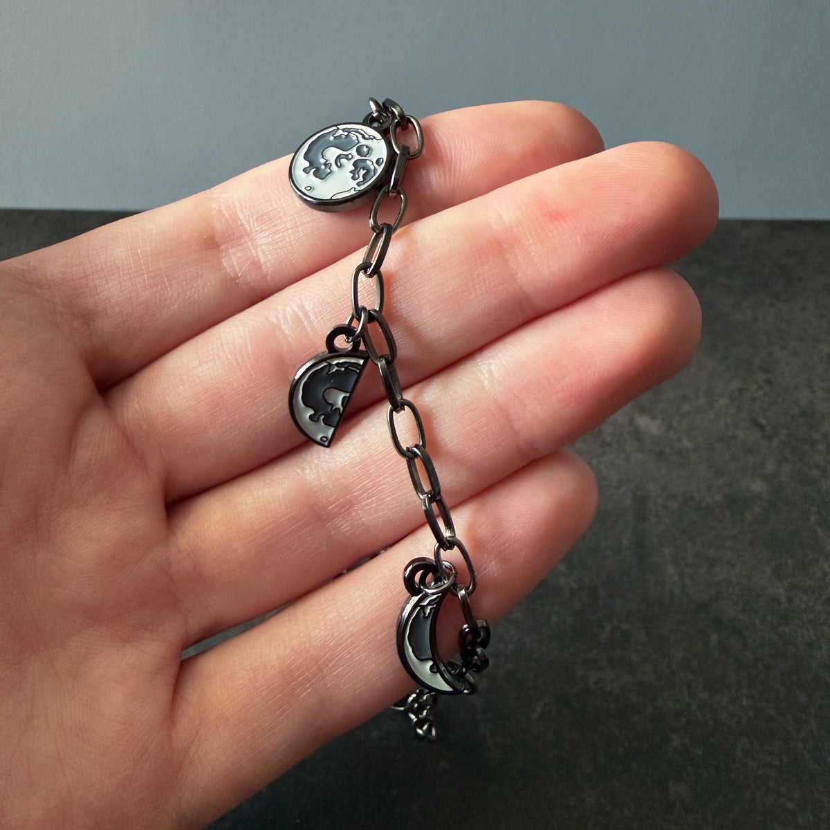Moon Phase Enamel Charm Bracelet