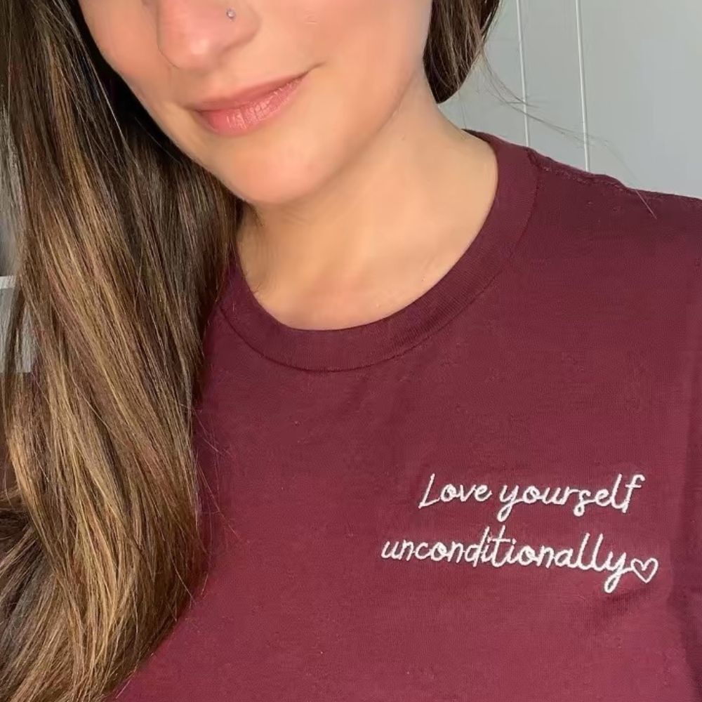 Love Yourself Unconditionally Embroidered Classic Tee