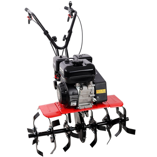 Heavy duty Power tiller, 7HP Gas Engine 212CC, 6 Blades 32.5' Wide and 10' Deep Cultivator - Garden Soil Prep for Planters and Vegetable Beds and More.