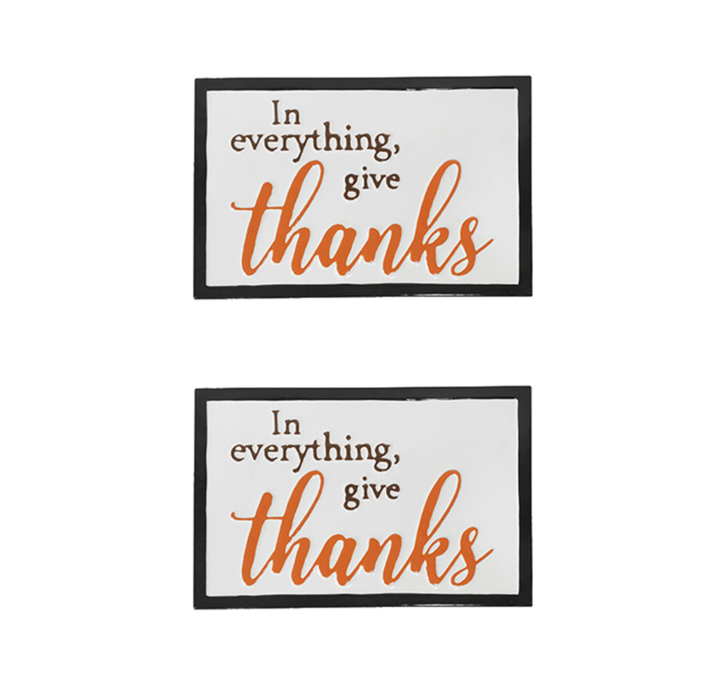 Set of 2, 16x10.5' Thanks Wall Sign, Wall Art Decor for Harvest Festival Fall Festival & Thanksgiving Table Decorations