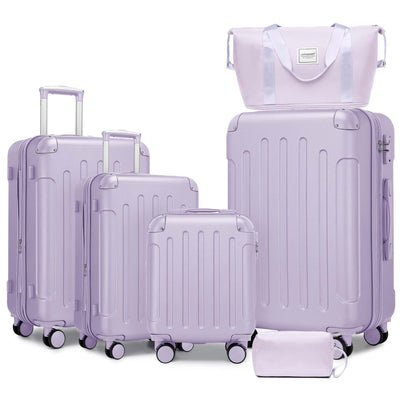 Luggage Sets 6 Piece with Duffel Bags, Hardside Expandable Suitcases with Spinner Wheels TSA Lock, Lavender-N