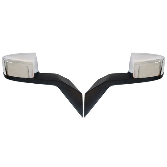 Hood Mirrors Assembly Compatible With Volvo VNL 2000-2015 Chrome Pair