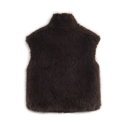 Women's High-Neck Plush Faux Fur Vest BYMANYC ® New York CONTEMPORARY VIBRANT MODERN FASHION - New Collection