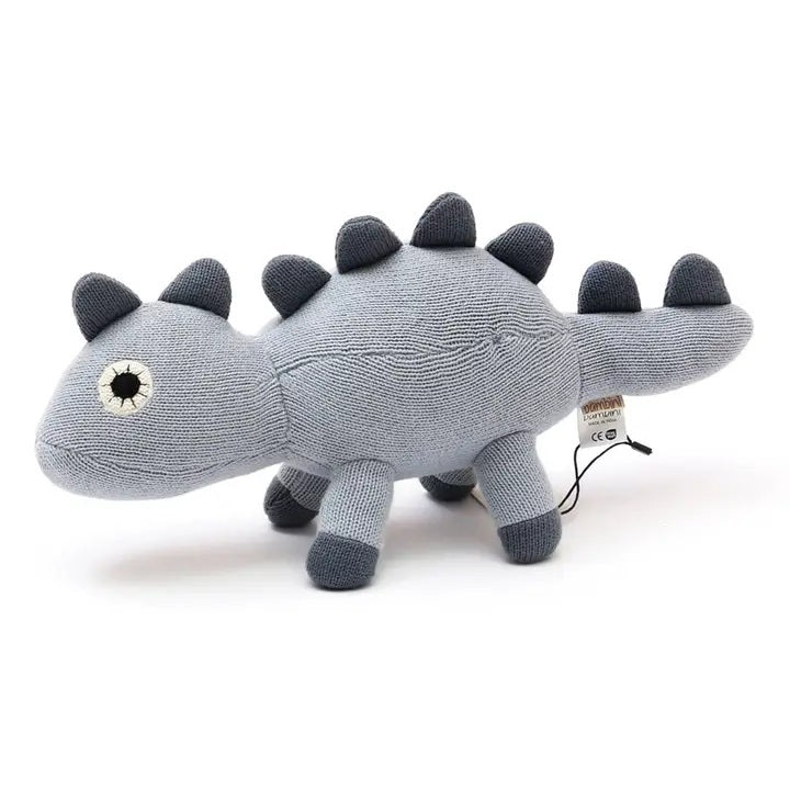 Knitted Stuffed Dinosaur Soft Toy.