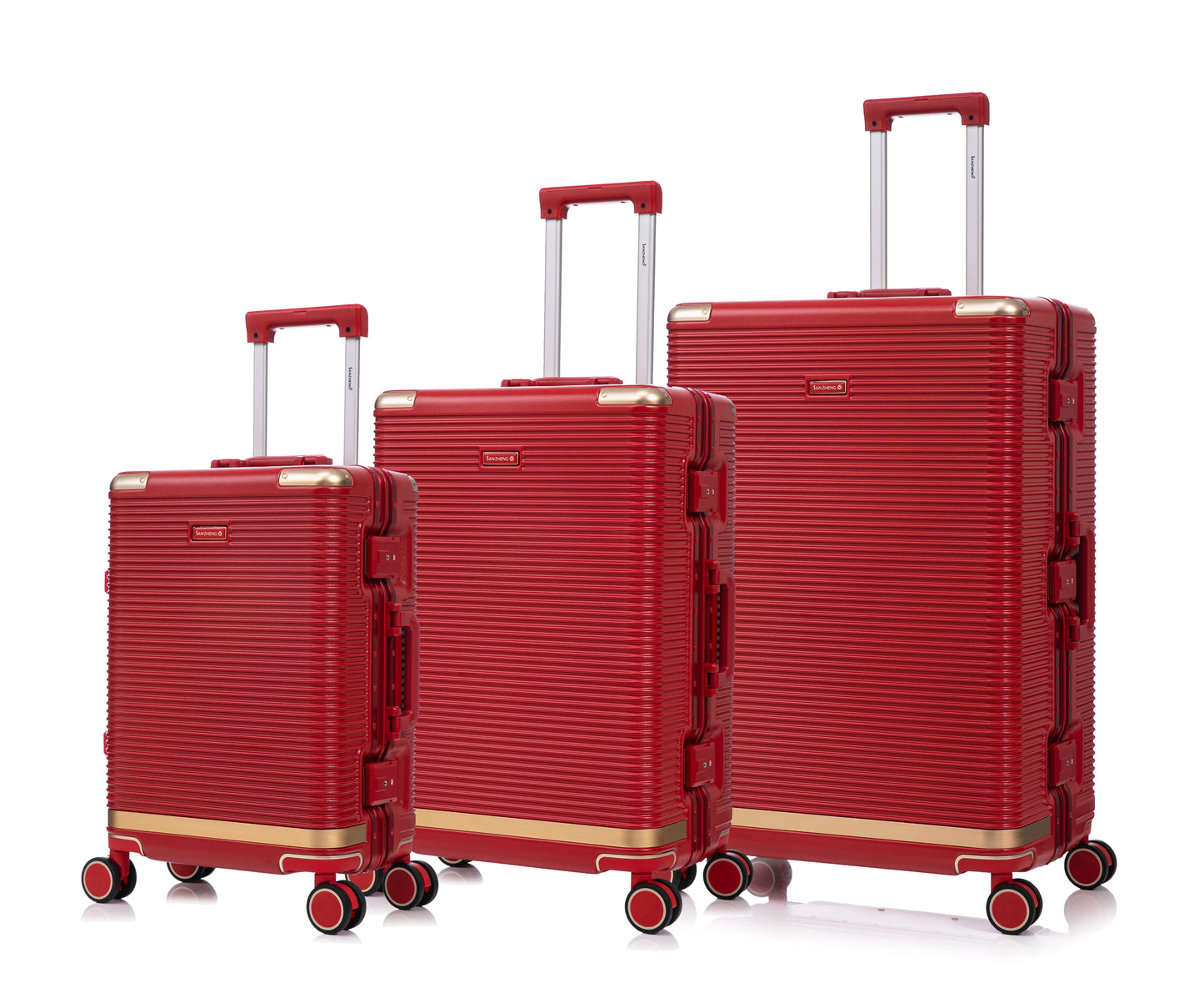 Luggage set PC+aluminum 20/24/28 inch three models set, stylish aluminum frame password lock luggage, suitable for travel suitcases and suitcases