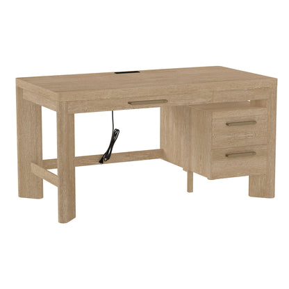Modern Tan Wood Desk with Contemporary Style in Light Brown, 58' W x 30' D x 30' H