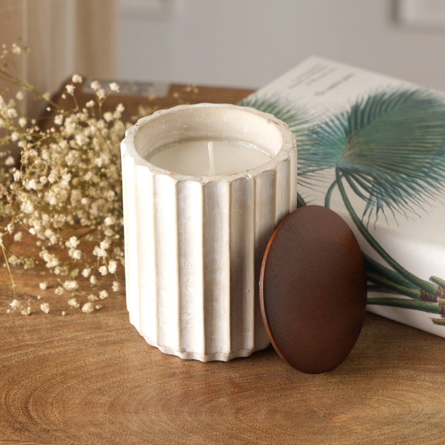 Jar Candle  Ecomix Wax Fill With Wooden Lid - Vanilla Lavender, 6oz