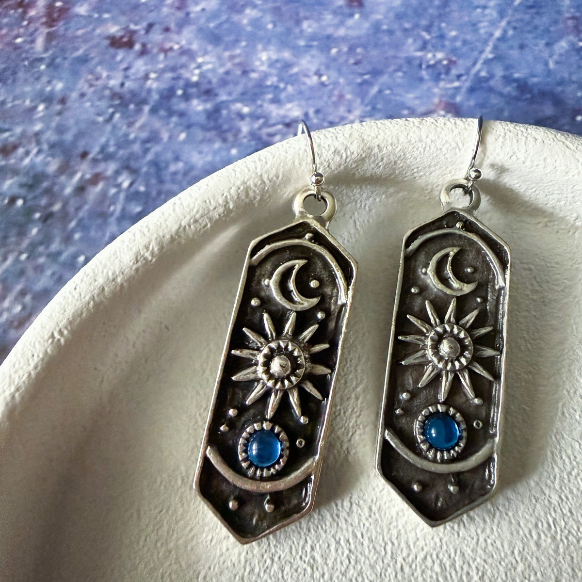 Mystic Monolith Birthstone Dangle Earrings