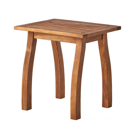 Kinesis Outdoor Side Table with Slatted Top and Wood Frame, Teak