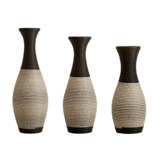 Desktop Vase, Brown Decorative Floor Vase, Classic and Neat Floor Vase, High Independent Flower Stand, Artificial Vine Vase, PVC Floor Vase, Home Decoration Flower Stand Set of 3 pieces