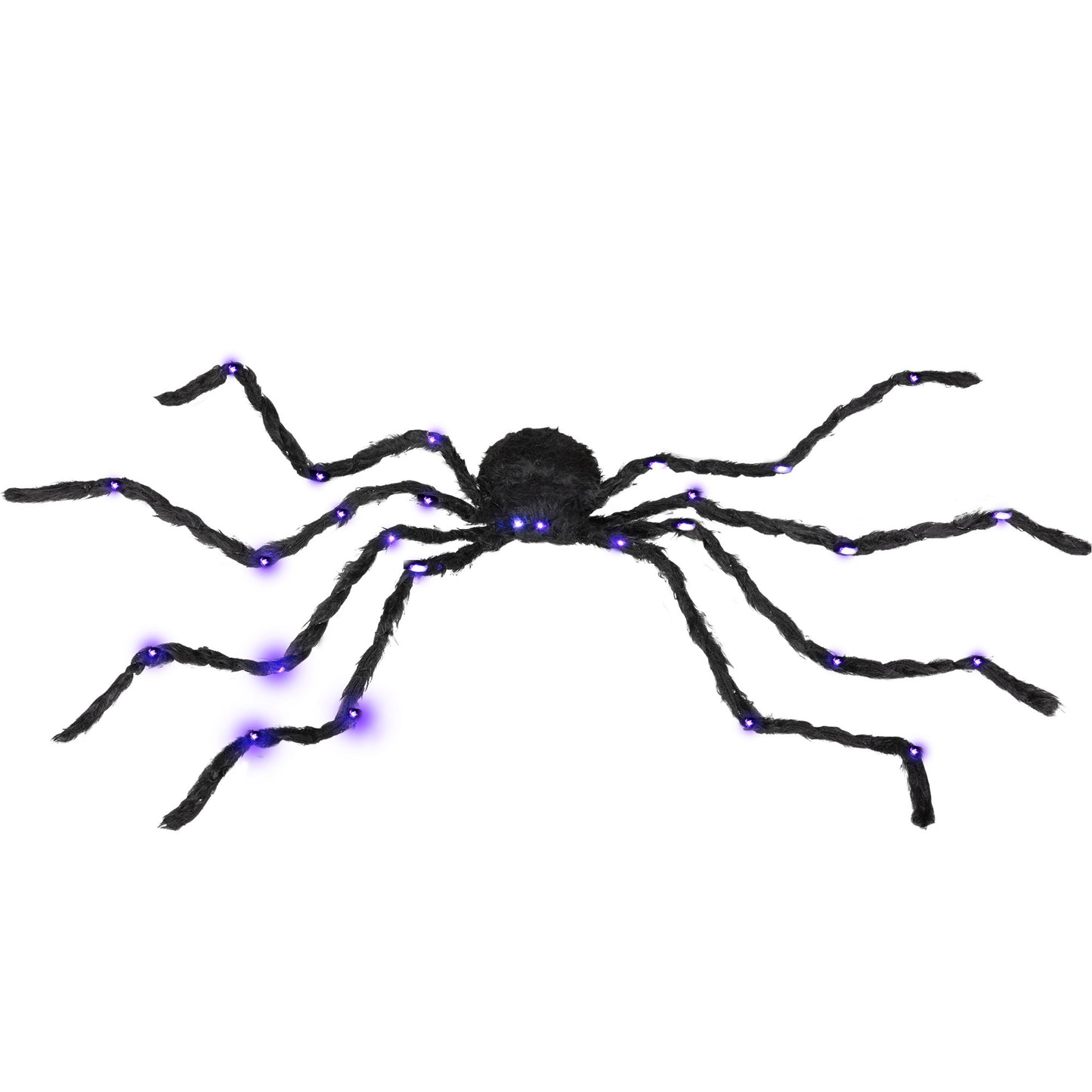 HOMCOM 3.25' Outdoor Halloween Decoration, Light-up Oversized Spider Halloween Prop with Light Up Bendable Legs